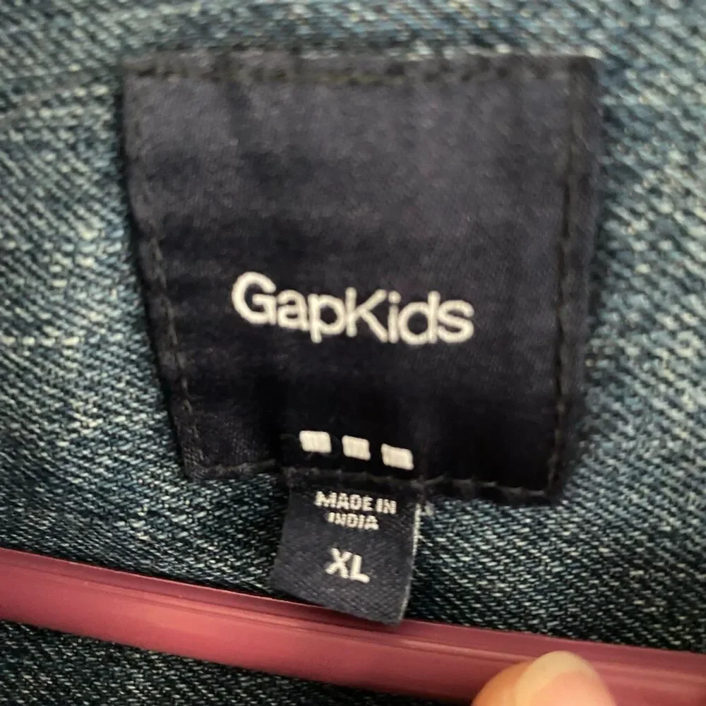 Gap Kids Denim Jean‎ Jacket with Hood Skulls XL 2010